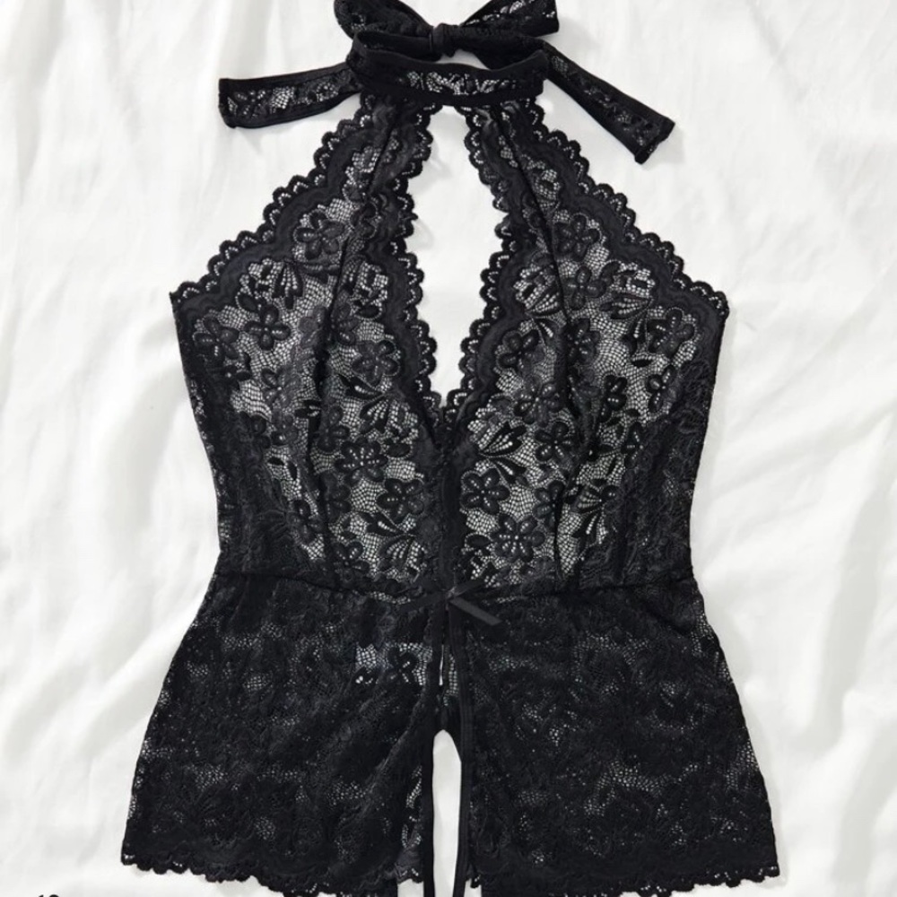 Black lace lingerie